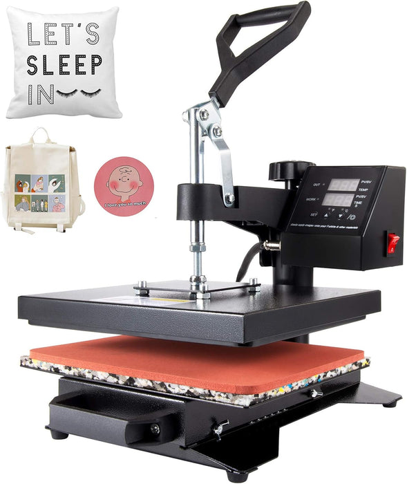 Heat Press Machine Professional 360 Swing-Away T-Shirt Press for Shirt, Phone Case, Mouse Pad, Tote Bag, Pillow Case, Coasters, Puzzles, Tiles for Home and More (12x10 Inch)