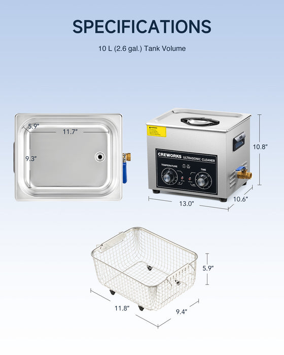Ultrasonic Cleaner 10Lts 110V | ECCO # PS-40A | US Dental Depot Ultrasonic Cleaner 10Lts 110V | ECCO # PS-40A | US Dental Depot