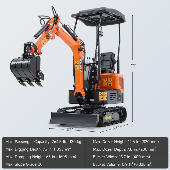 AHM AX-12 | 13.5 HP B&S Engine Mini Excavator