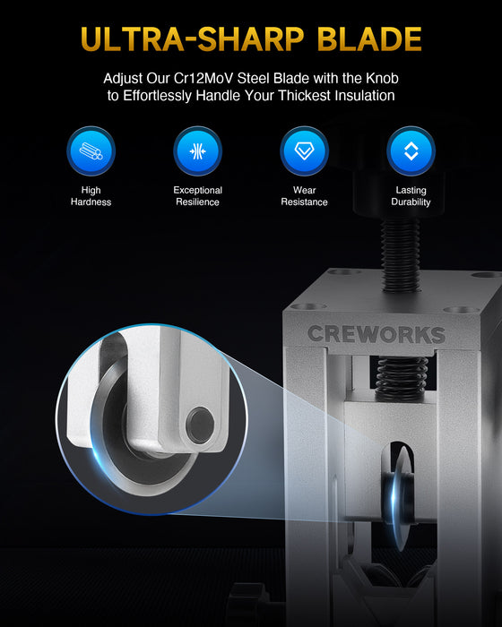 CREWORKS Automatic Wire Stripper Machine for 0.06"-0.9" Scrap Wire Recycling