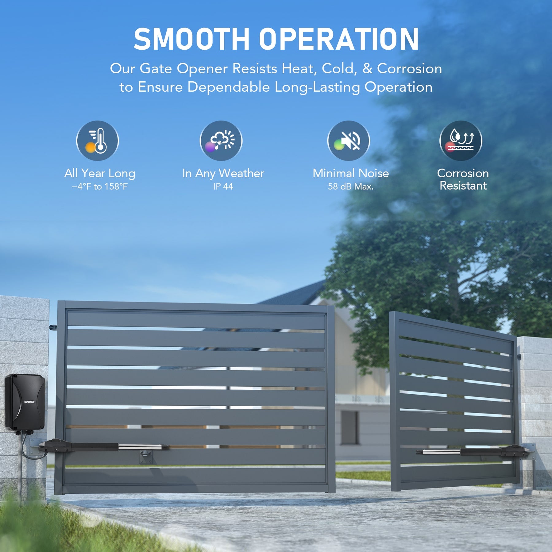 Dual Swing Gate Openers with Hardware Kit 1100lb — Creworks Equipment