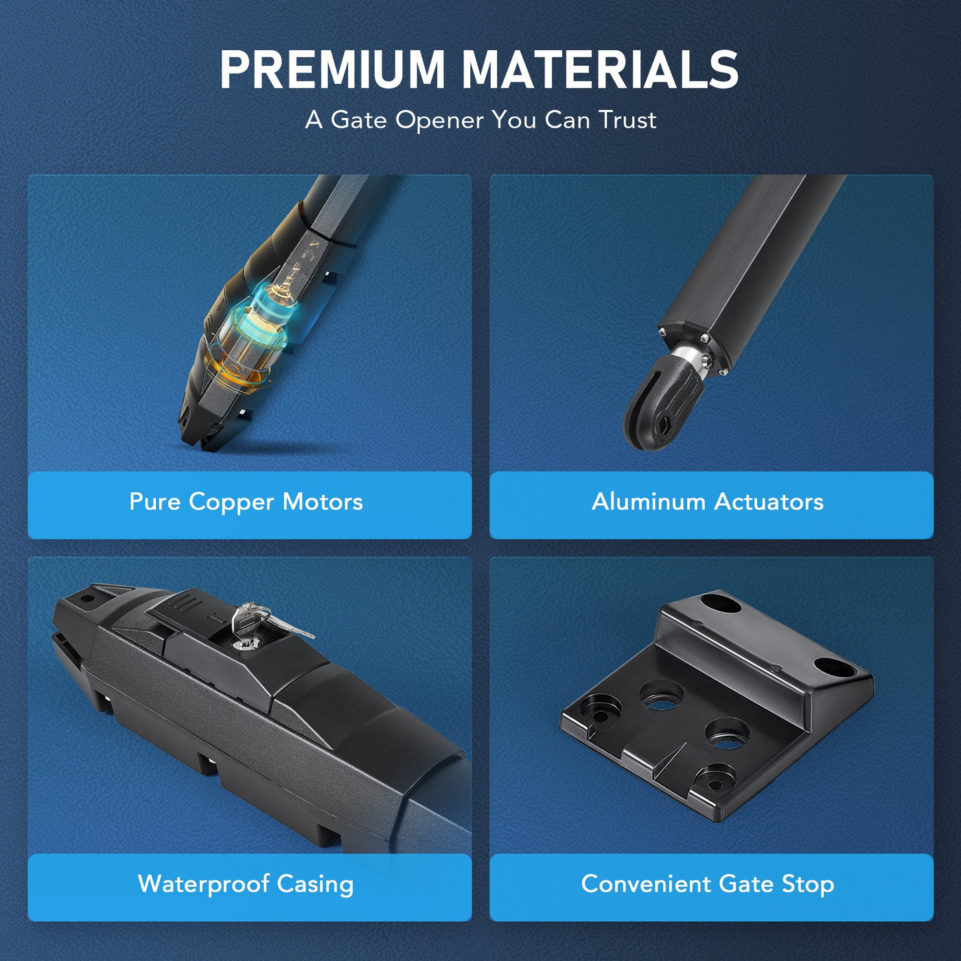 Dual Swing Gate Openers with Hardware Kit 1100lb — Creworks Equipment
