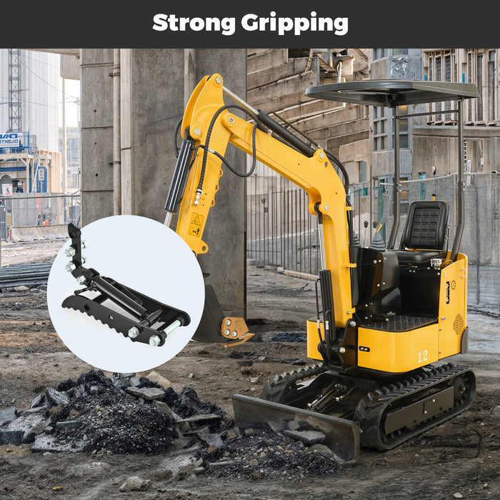 AHM Hydraulic Thumb Clip Attachment For 1 Ton Mini Excavator with 2 Hydraulic Hoses