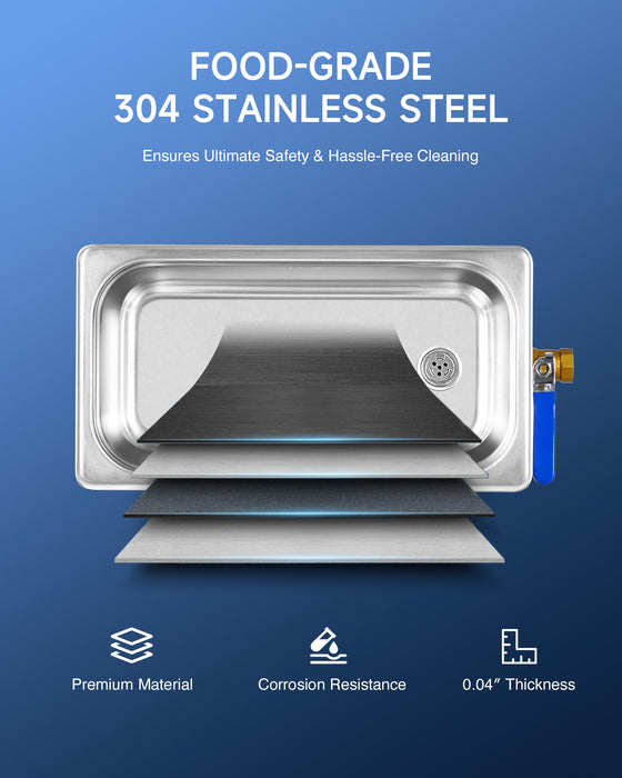 thumbnail image 2 of CREWORKS 6L Ultrasonic Cleaner 600W Heater 180W Ultrasonic - Titanium Steel Tank, Degas Mode 2 of 2