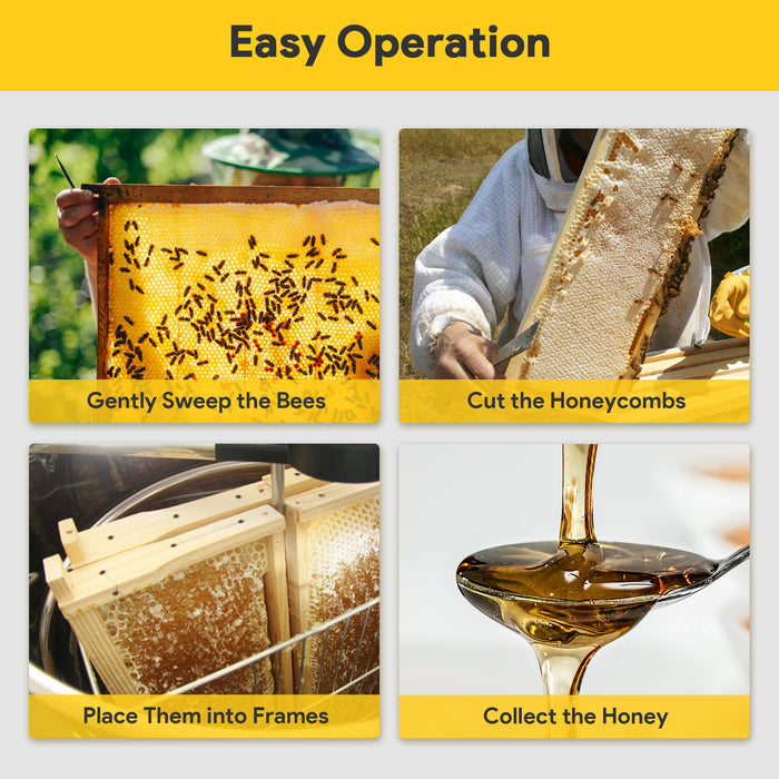 3-Frame Electric Honey Extractor SS Beekeeping Equipment Spinner Drum w/ Stand