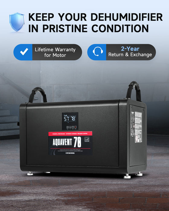 commercial dehumidifier dehumidification industrial for basement crawl space 145 ppd drain hose auto defrost detachable display panel 70 drying water removal garage workshop warehouse timer home dehumidifying deshumidificador para espacio reducido