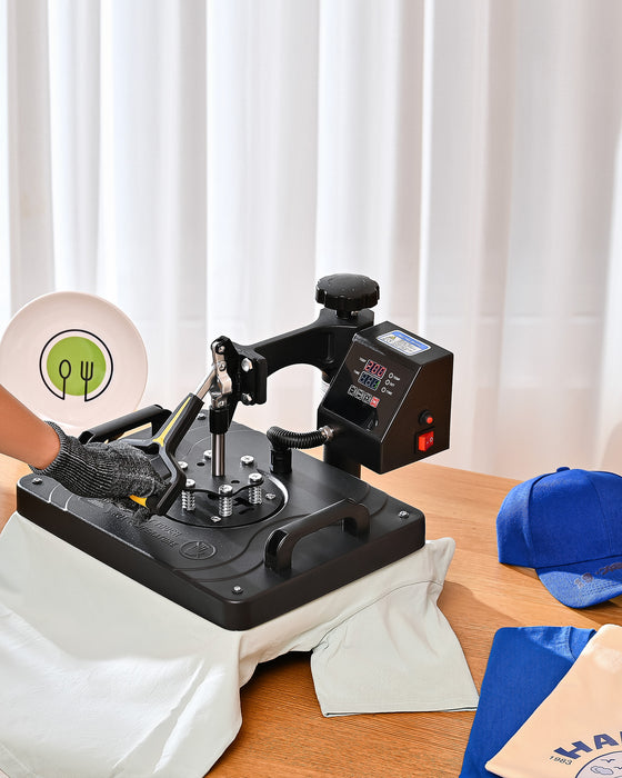 38x30cm Heat Press Machine, 8 in 1 Swing Away Shirt Printing Machine with Digital Control Panel