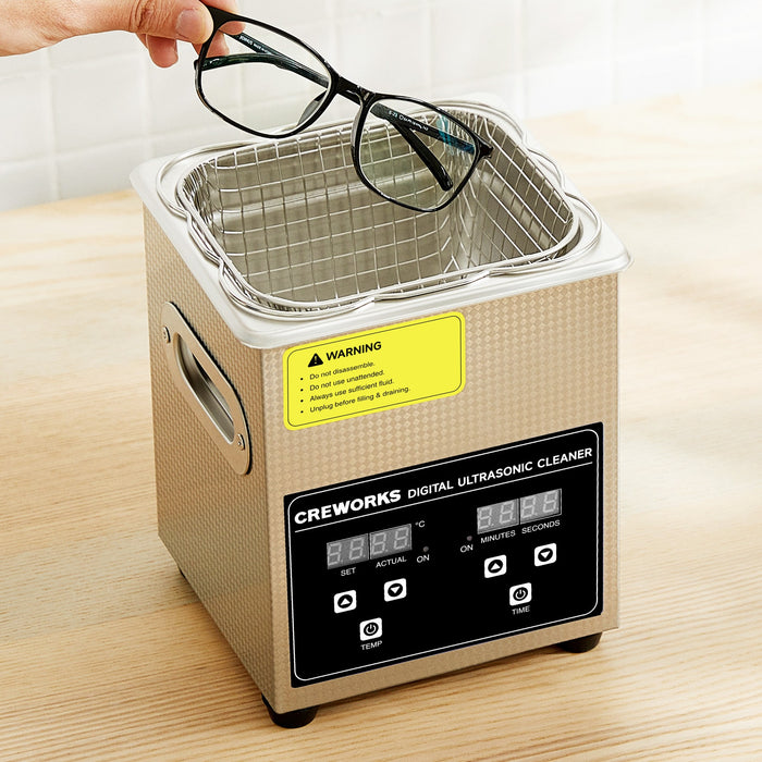Ultrasonic Cleaner with Heater Timer, 60W 2L Stainless Steel Jewelry Cleaner  For