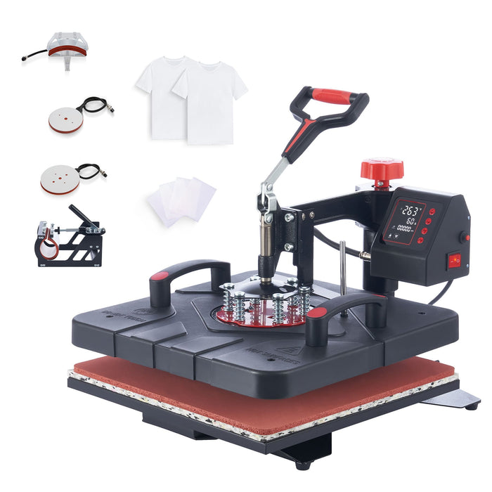  CREWORKS 12x15 Inch Heat Press Machine, 5-in-1 T Shirt