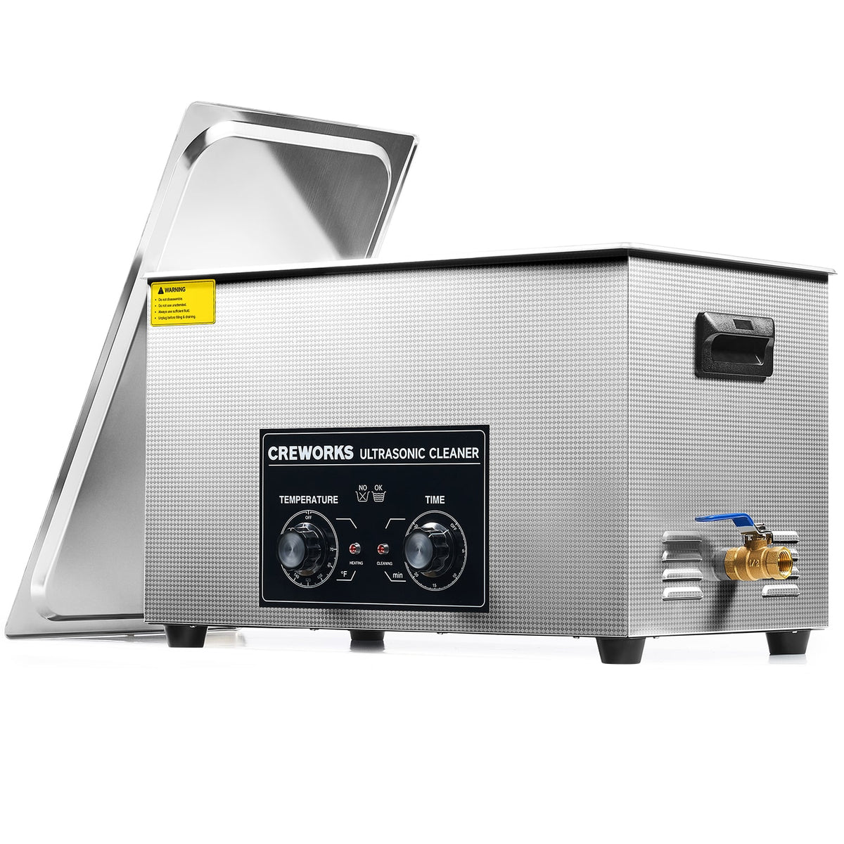 CREWORKS 30L Ultrasonic Cleaner With Digital Timer & Heater – 600W, 40kHz, Stainless Steel