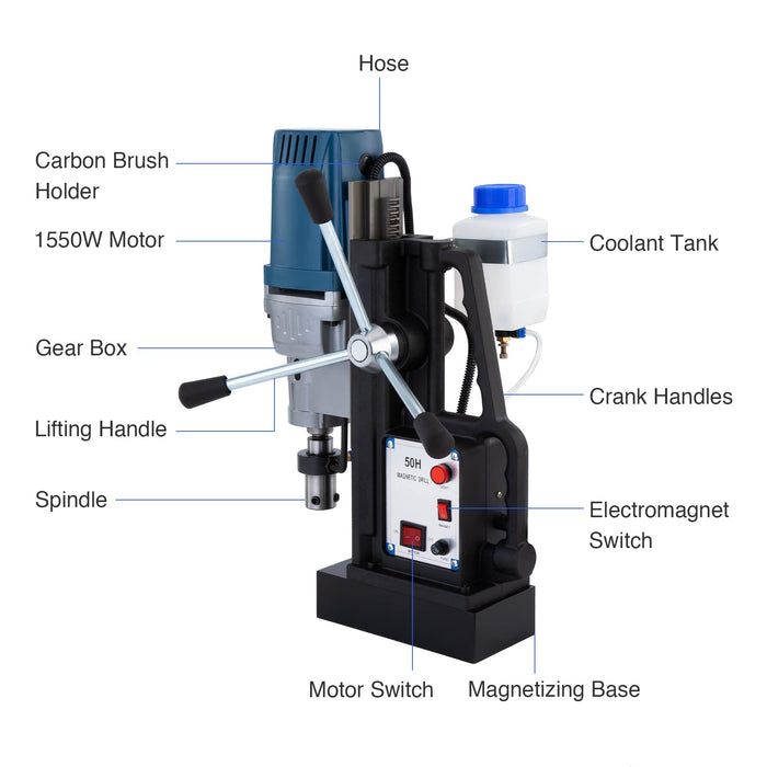 Portable-1550W-Mag-Drill-2.1-Bore-Diameter-Size