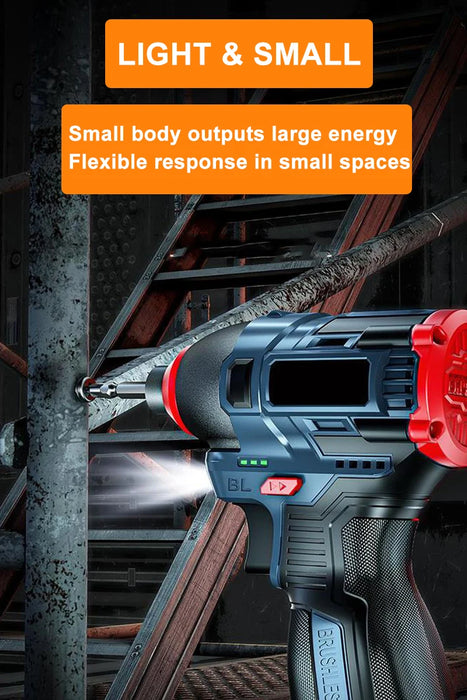 200N.m 16.8V Brushless Electric Drill Screwdriver Impact Driver Cordless Drill Household Multifunction Hit Power Tools