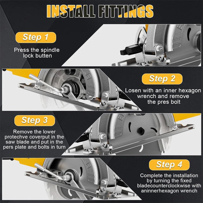 5 Inch Brushless Electric Circular Saw Lithium Battery Powered Handheld Miter Saw Power Tools For Dewalt 20V Battery Pin