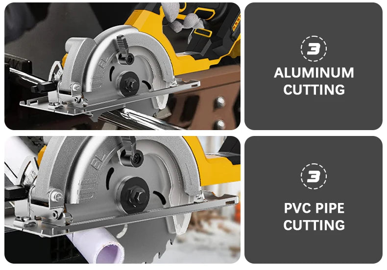 5 Inch Brushless Electric Circular Saw Lithium Battery Powered Handheld Miter Saw Power Tools For Dewalt 20V Battery Pin