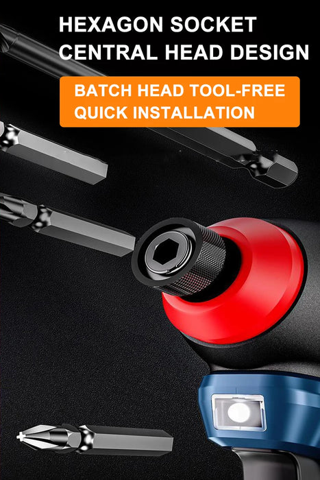 200N.m 16.8V Brushless Electric Drill Screwdriver Impact Driver Cordless Drill Household Multifunction Hit Power Tools