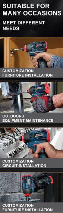 200N.m 16.8V Brushless Electric Drill Screwdriver Impact Driver Cordless Drill Household Multifunction Hit Power Tools