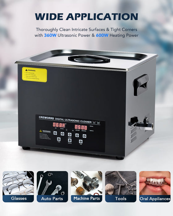 Digital Ultrasonic Cleaner 15L Ultrasonic Cleaning Machine 40kHz Sonic Cleaner  Machine 316 & 304 Stainless Steel