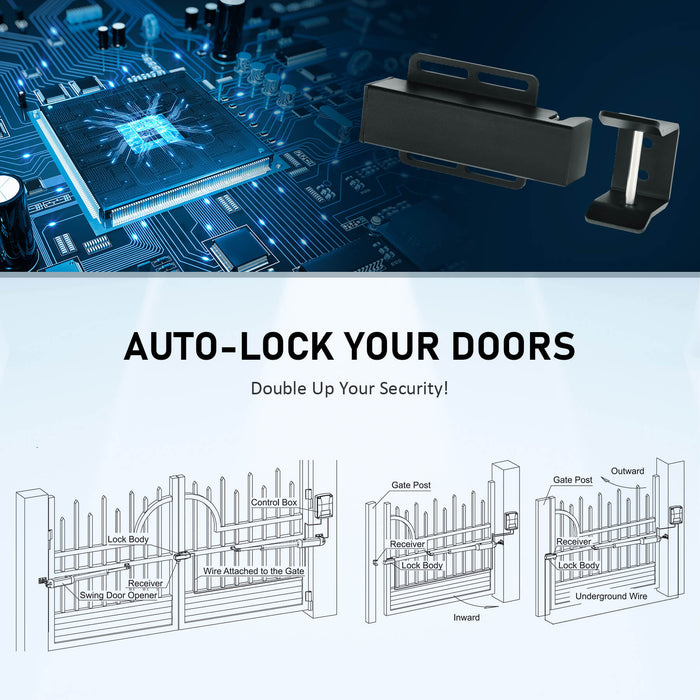 Security Lock Automatic Closer for Sliding Gate Openers with 24V Motor IP44