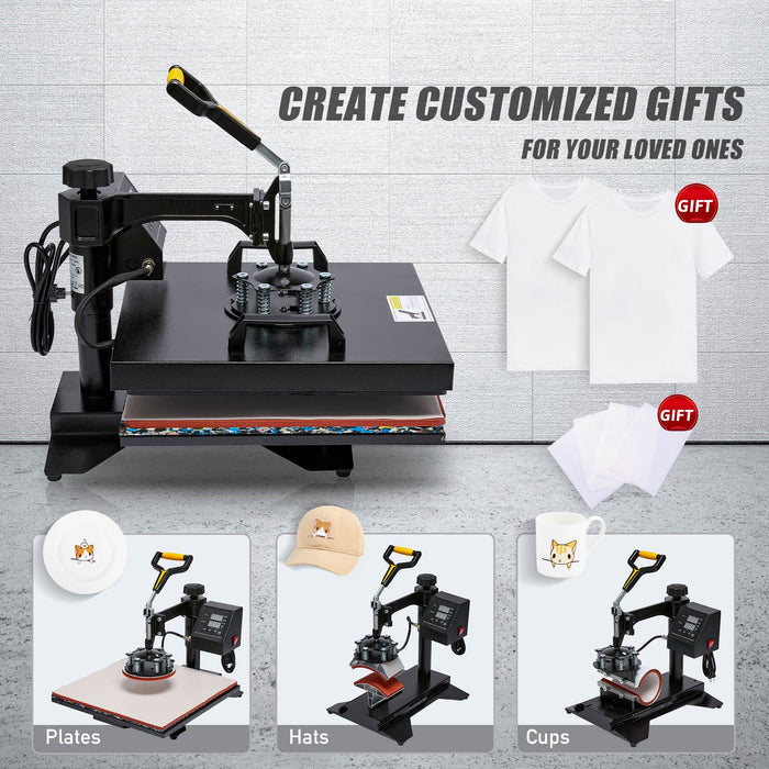 15''x15'' 8-in-1 Heat Press Machine, Pro Heat Press for Home & Business