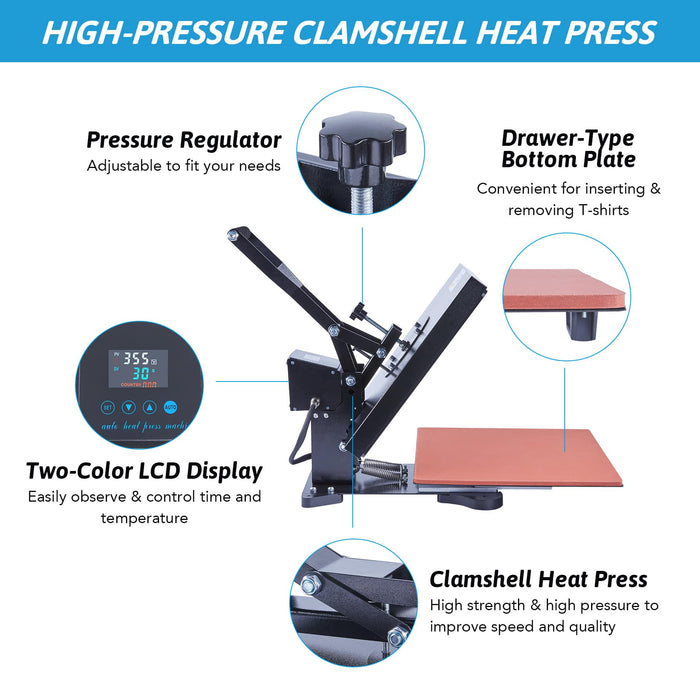 Auto Heat Press Machine for T Shirts 15X15 Smart T Shirt Press Machine  Release