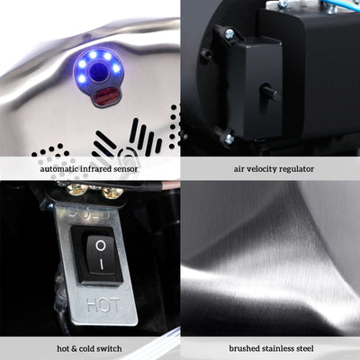 High Speed Matte Finished Stainless Steel Hand Dryer Durable