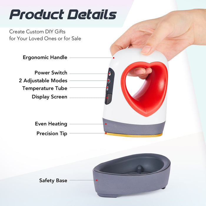 Mini Heat Press: Compact Handheld Design for DIY Projects,150W, LED