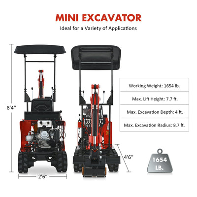 Compact Battery-Powered Mini Excavator: Perfect for Construction, Trenching, Cleaning, Drilling