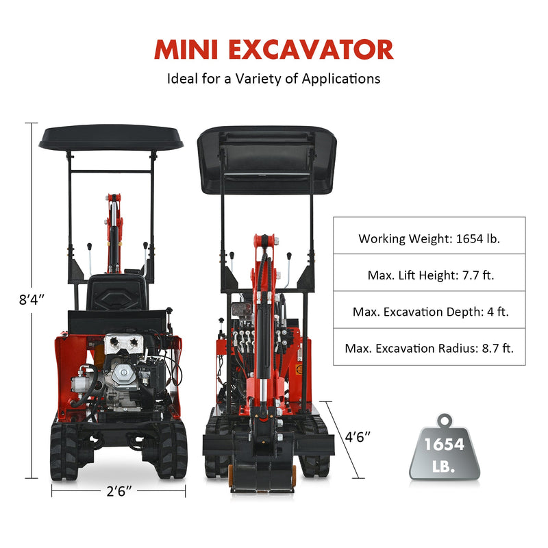 Compact Battery-Powered Mini Excavator: Perfect for Construction, Trenching, Cleaning, Drilling