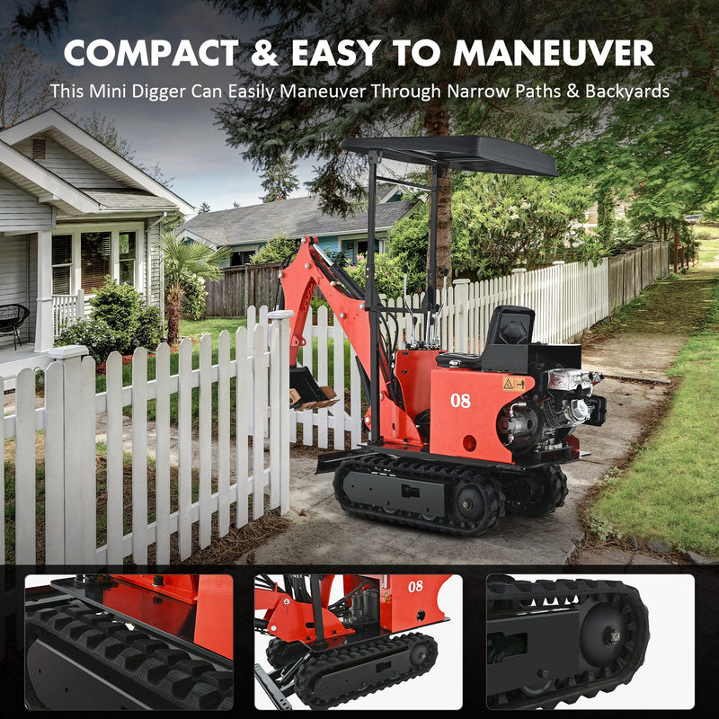 Compact Battery-Powered Mini Excavator: Perfect for Construction, Trenching, Cleaning, Drilling