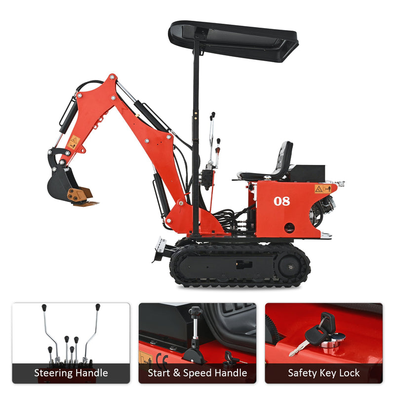 Compact Battery-Powered Mini Excavator: Perfect for Construction, Trenching, Cleaning, Drilling