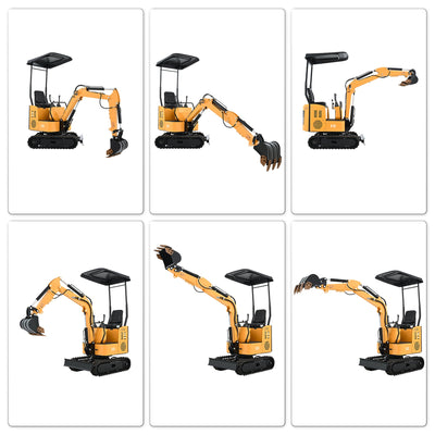 Battery-Powered Mini Excavator: Farm Ops, Trenching, Cleaning, Drilling-12.5HP,1 Ton
