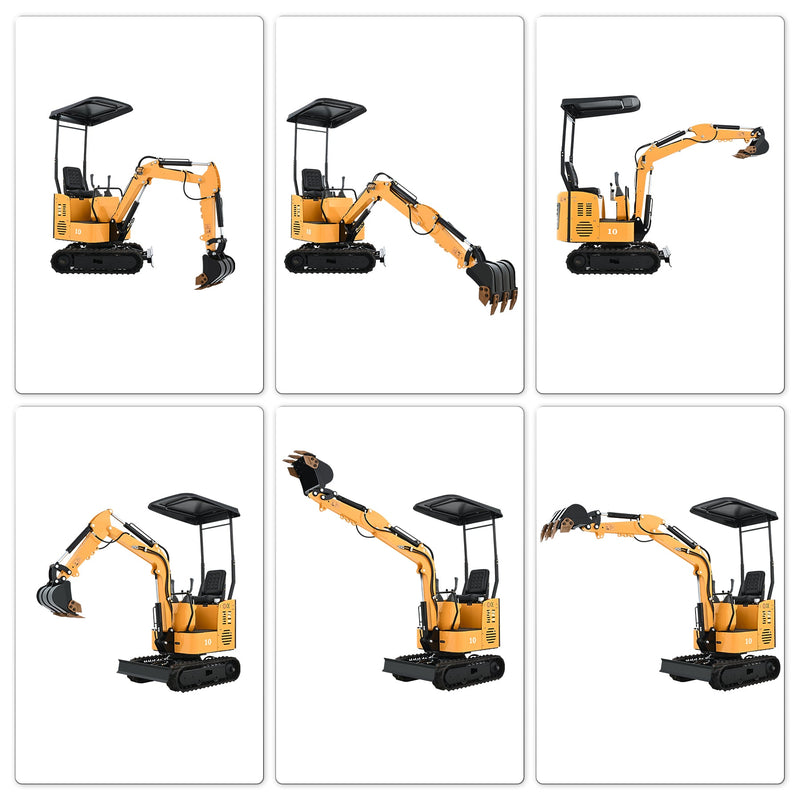 Battery-Powered Mini Excavator: Farm Ops, Trenching, Cleaning, Drilling-12.5HP,1 Ton